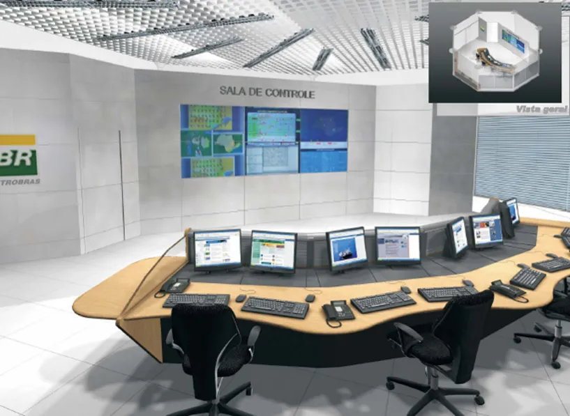 Diseño de un centro de control con consola semicircular