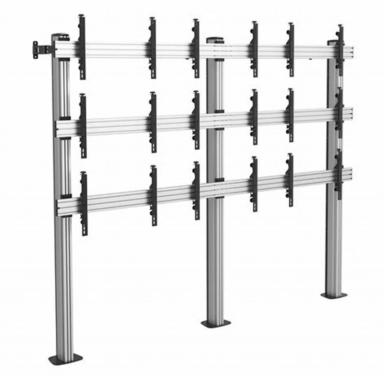 Soporte de piso LVS02-946FB para videowall de 3x3 pantallas